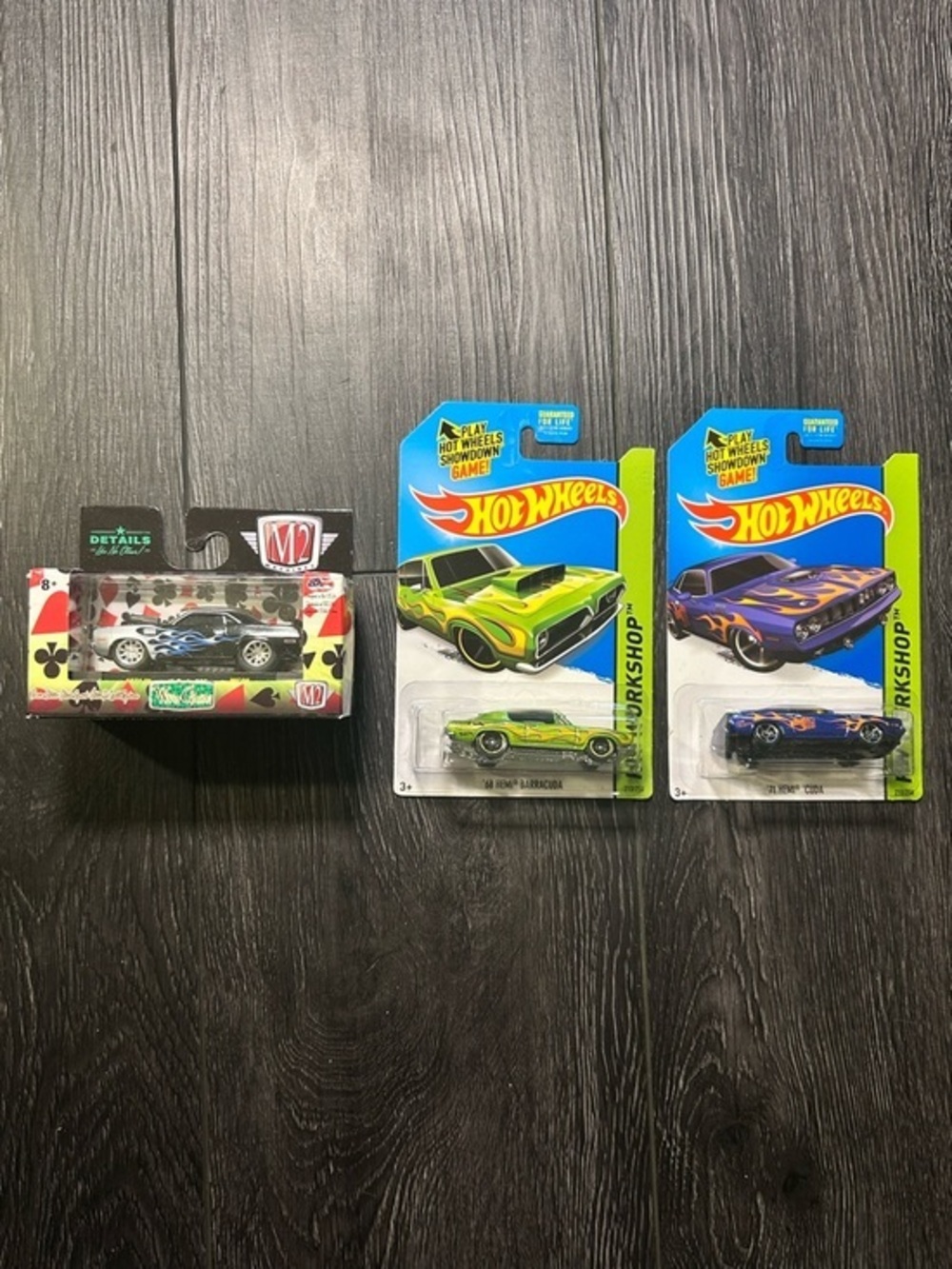 Hot Wheels M2 Machines  '68 Hemi Barracuda, '71 Hemi Cuda, '71 Plymouth Cuda 383